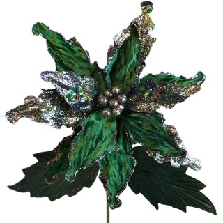 ของตกแต่ง ของประดับ ออร์นาเม้นท์ เทศกาลคริสต์มาส เทศกาลปีใหม่ (90575-4) ดอกไม้ไทเกอร์พอยท์ 12 นิ้ว