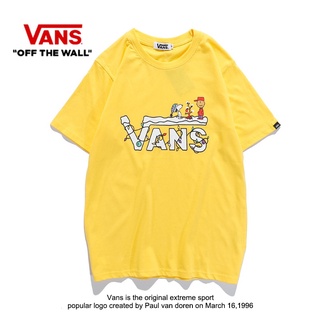 [S-5XL]Vans Vance Snoopy เสื้อยืดแขนสั้นลําลอง ผ้าฝ้าย ทรงหลวม ขนาดใหญ่ สําหรับผู้ชาย และผู้หญิงยืด.สบาย.รัก