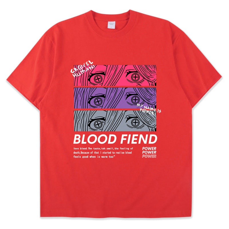 เสื้อยืดโอเวอร์ไซส์เสื้อยืดแขนสั้น-พิมพ์ลายกราฟฟิค-chainsaw-man-power-blood-fiend-สไตล์ฮาราจูกุ-สตรีท-สําหรับผู้ชาย-และผ