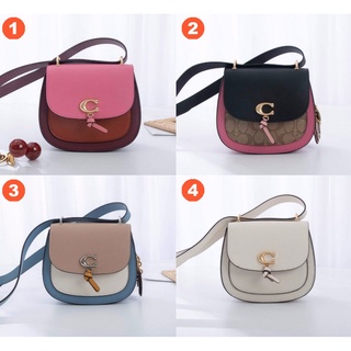 Coach 1330 2316 1328 กระเป๋า Remi Saddle ใน Colorblock กระเป๋าถือผู้หญิง Crossbody Sling Bag