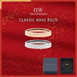 （สิงค้าขายดี） DW แหวนสวมนิ้ว ทำจากไทเทเนียม ชุบเหล็ก 18K สีโรสโกลด์ เงิน ขนาดเล็ก สำหรับผู้หญิง