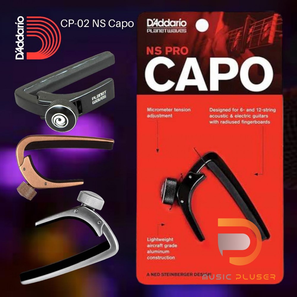 ภาพหน้าปกสินค้าDAddario CP-02 NS Capo คาโป้คุณภาพดี ใช้ได้ทั้งกีต้าร์โปร่งและกีต้าร์ไฟฟ้า 6-12 String แข็งแรงทนทานน้ำหนักเบาของแท้100%