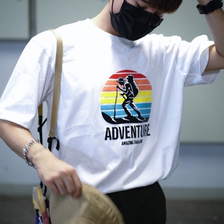 เสื้อยืด 🔺สินค้าขายดี🔺 เสื้อสกรีน เสื้อคอกลม ลาย Adventure -​ เสื้อยืดคอกลมแขนสั้น Unisexเสื้อยืดฤดูร้อนยอดนิยม