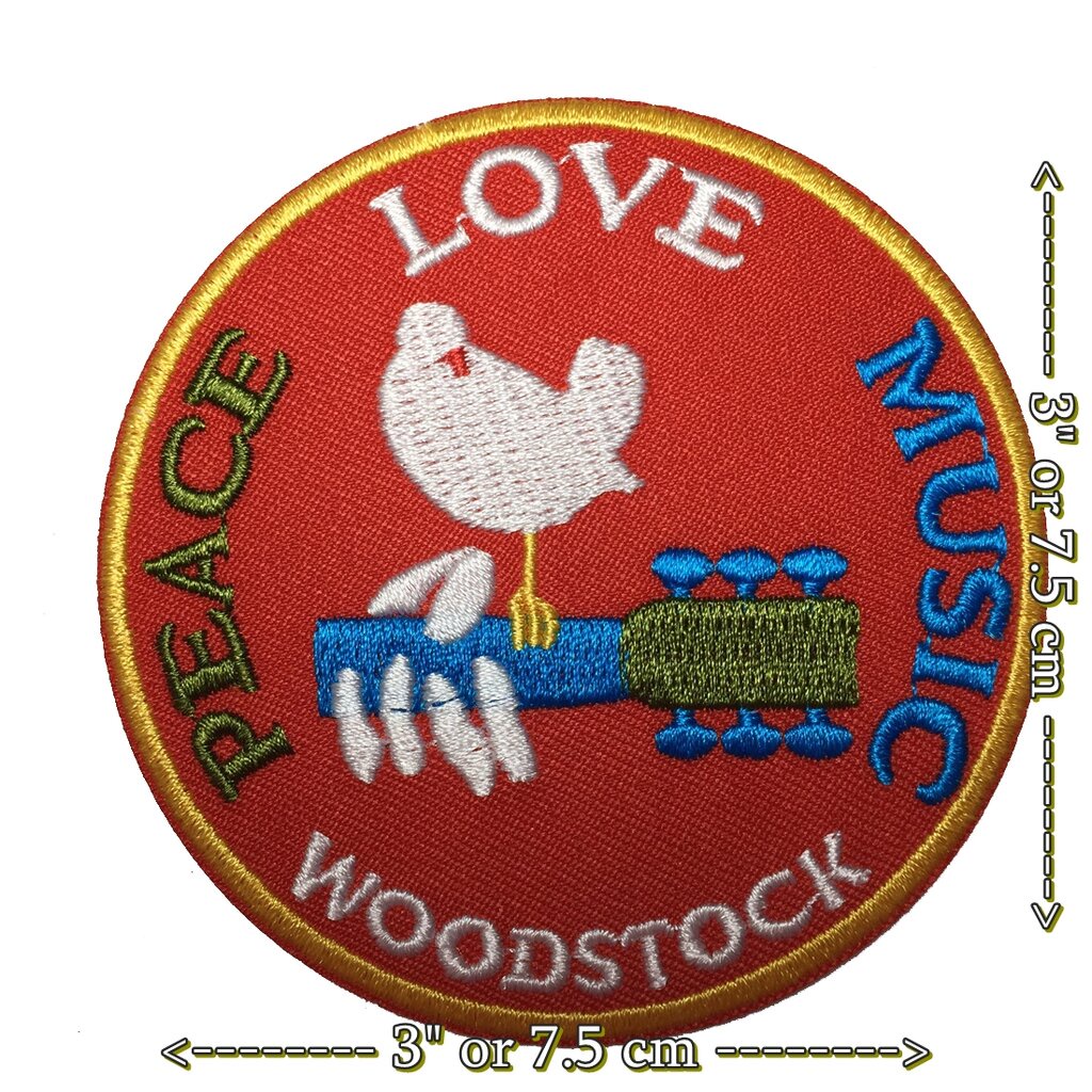 woodstock-ดนตรี-สันติภาพ-ตัวรีดติดเสื้อ-อาร์มรีด-อาร์มปัก-ตกแต่งเสื้อผ้า-หมวก-กระเป๋า-แจ๊คเก็ตยีนส์-hipster-embroider