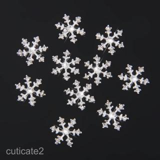 10 Crystal Snowflake Embellishment Wedding Christmas Card Topper DIY 14mm