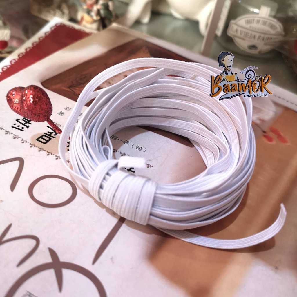 1y-1pcs-แบ่งตัดขนาดเล็ก-90cm-ยางยืด-เส้นแบน-เล็ก-สีขาว-เอนกประสงค์-ขนาด-5-มิล
