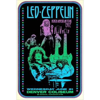 โปสเตอร์ Led Zeppelin เลดเซพพลิน Rock Poster รูปภาพติดห้อง ตกแต่งผนัง โปสเตอร์วงดนตรี โปสเตอร์ติดผนัง โปสเตอร์วงร็อค