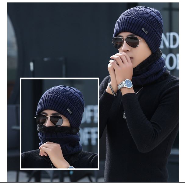 ภาพหน้าปกสินค้ารุ่น UP57 set 2 ชิ้น หมวกผ้าไหมพรม + ปลอกคอ หมวกไหมพรม กันหนาวติดลบ หมวก ชาย หญิง จากร้าน shibuya บน Shopee