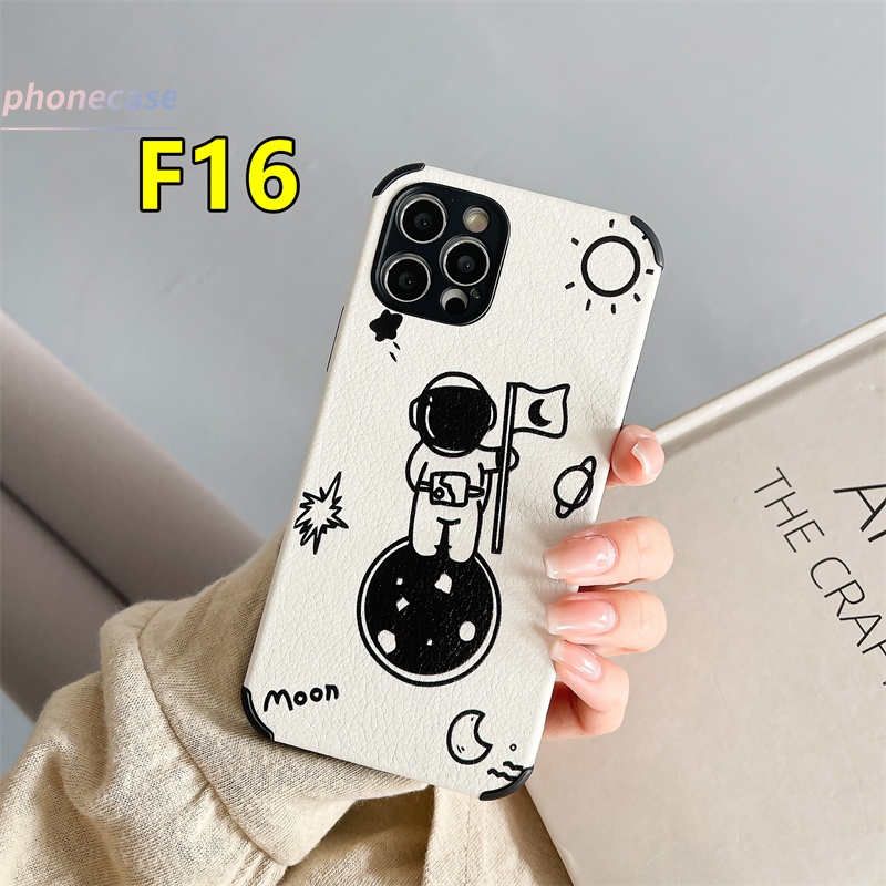 ภาพสินค้าเคส Compatible For IPhone 11 PRO MAX 6 7 6S 8 Plus XR XSMAX 12 mini 12 pro max X Se 2020 6SPlus 7Plus 6Plus 8Plus XS Faux Leather Sun Astronaut tpu Phone Case จากร้าน phonecaseshop.th บน Shopee ภาพที่ 1