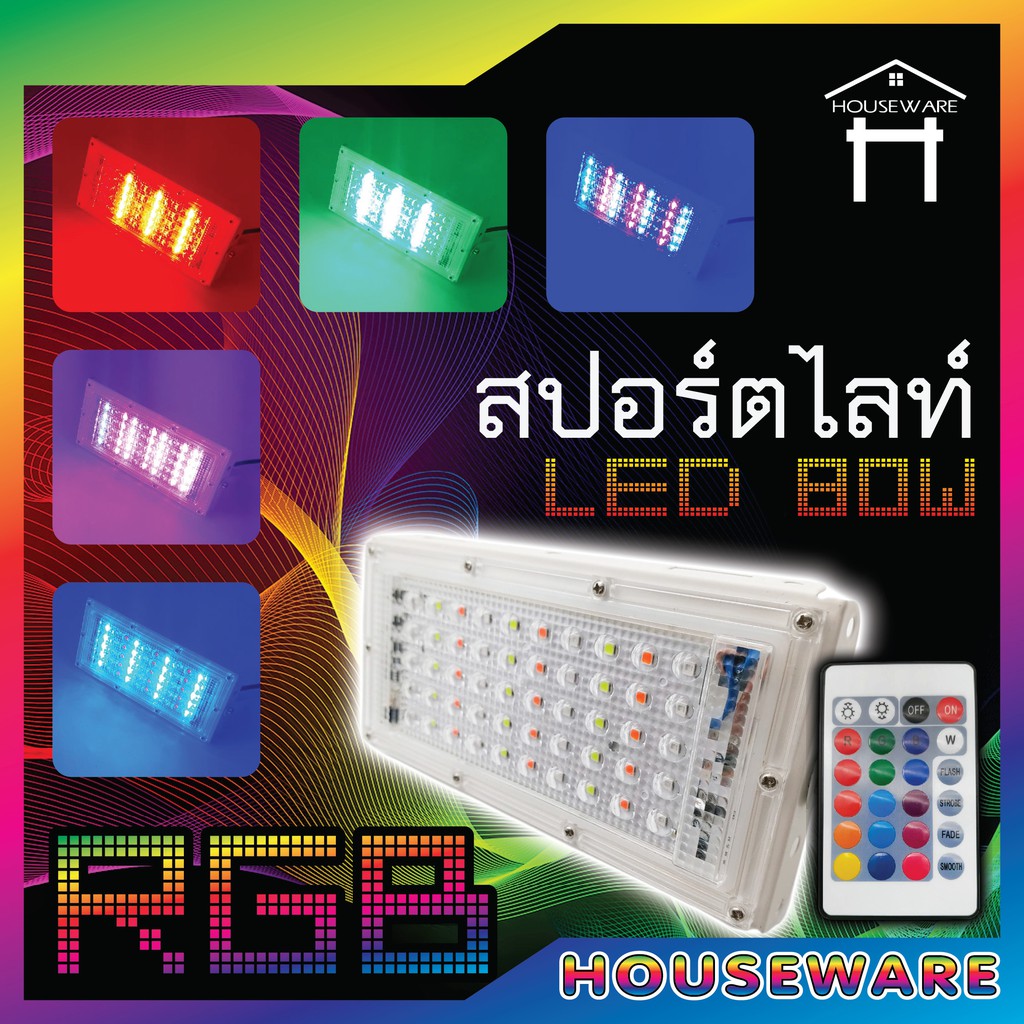 ภาพหน้าปกสินค้าไฟสปอร์ตไลท์ ไฟ LED SPORT LIGHT หลอดไฟ กันน้ำ