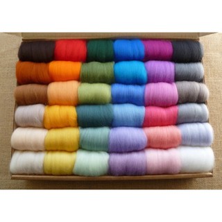 ภาพขนาดย่อของสินค้าroving เข็มถักผ้าขนสัตว์ไฟเบอร์ 36 สี