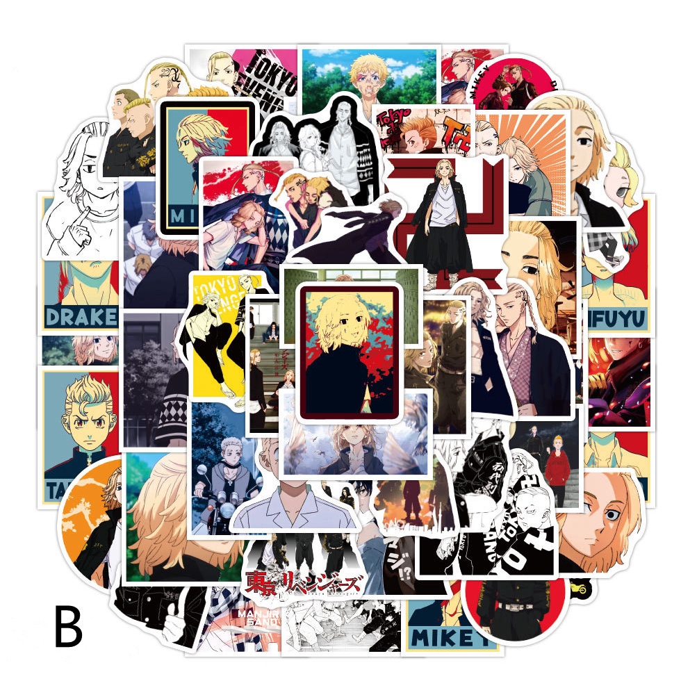สติ๊กเกอร์-tokyo-revengers-anime-manga-กันน้ํา-2-แบบ-50-ชิ้น
