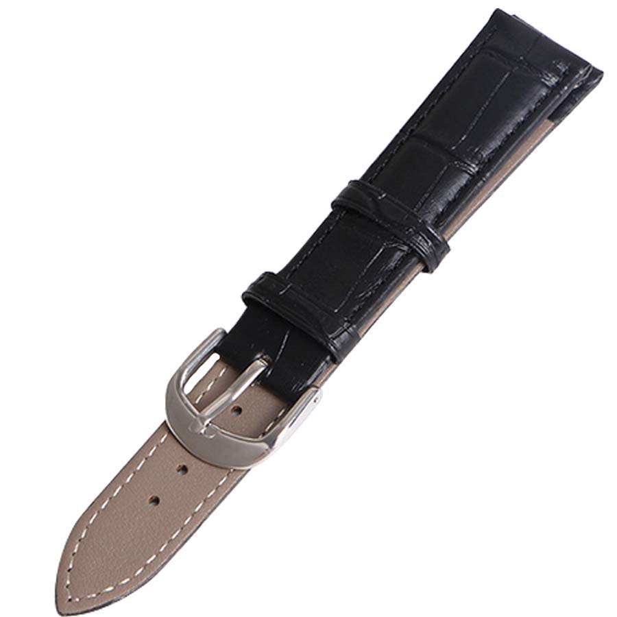 SANTOS 40MM STAINLESS STEEL BLACK BEZEL LEATHER STRAP