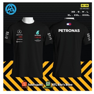 ใหม่ เสื้อยืดลําลอง แขนสั้น พิมพ์ลาย Mercedes Petronas F1 Team คุณภาพดี 2021