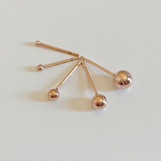 (โค้ด X8SFXJ ลด 20%) A.piece  ต่างหูเงินแท้ [all silver 925]  Dot Earrings - Rosegold (276)