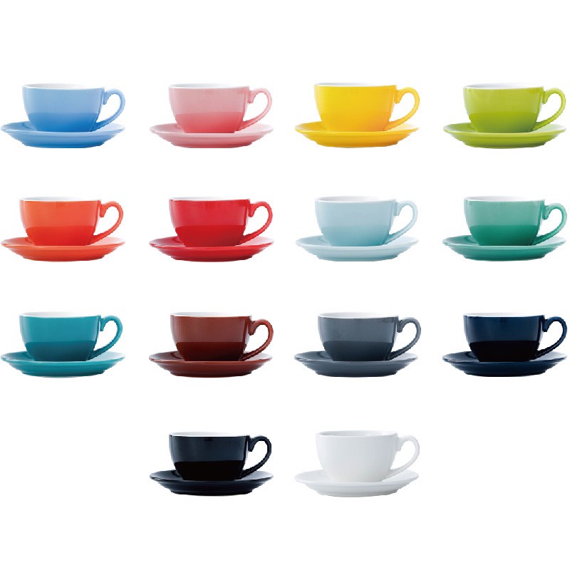 ชุดแก้วกาแฟและจานรอง-ชุดถ้วยน้ำชาและกาแฟผลิตเซรามิกคุณภาพ-มี-4-สีให้เลือกใช้