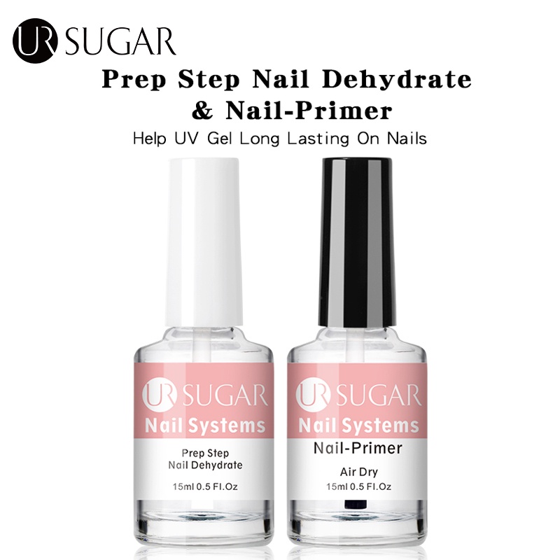 ur-sugar-prep-step-nail-dehydrate-and-nail-primer-set-base-top-coat-glass-bottle-uv-gel-polish-ชุดยาทาเล็บติดทนนาน