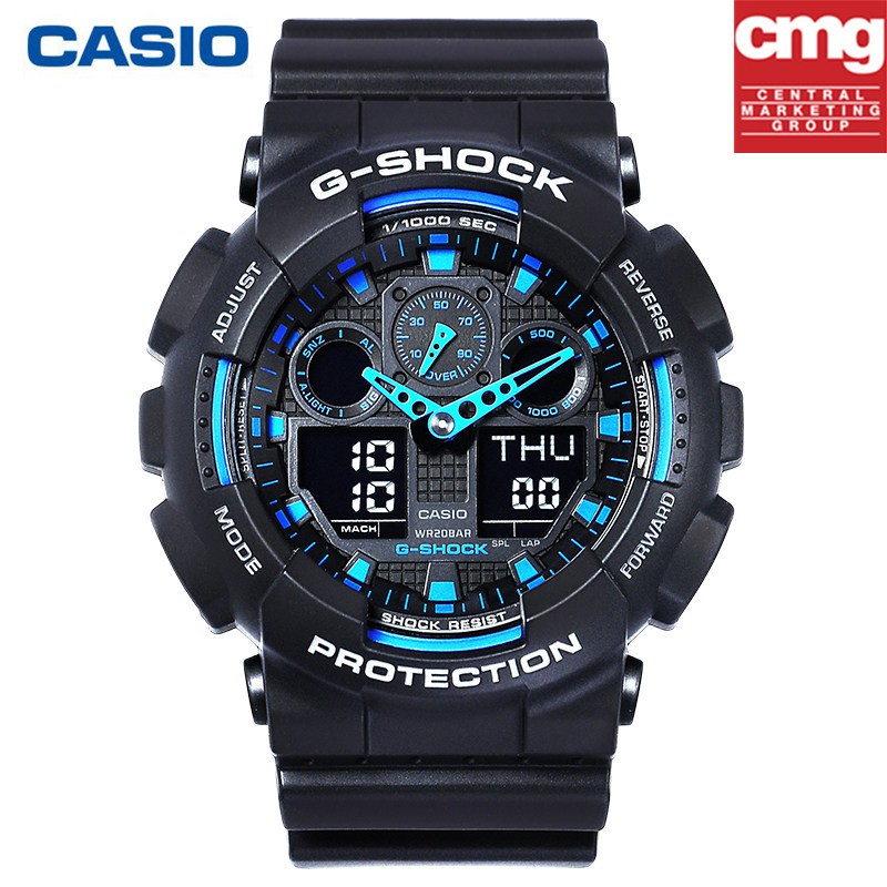 ภาพหน้าปกสินค้าCasio watch G-SHOCK แท้100% รุ่นGA-100-1A2 นาฬิกาข้อมือชาย %จัดส่งพร้อมกล่องคู่มือใบประกันศูนย์CMG 1ปี %กันน้ำ