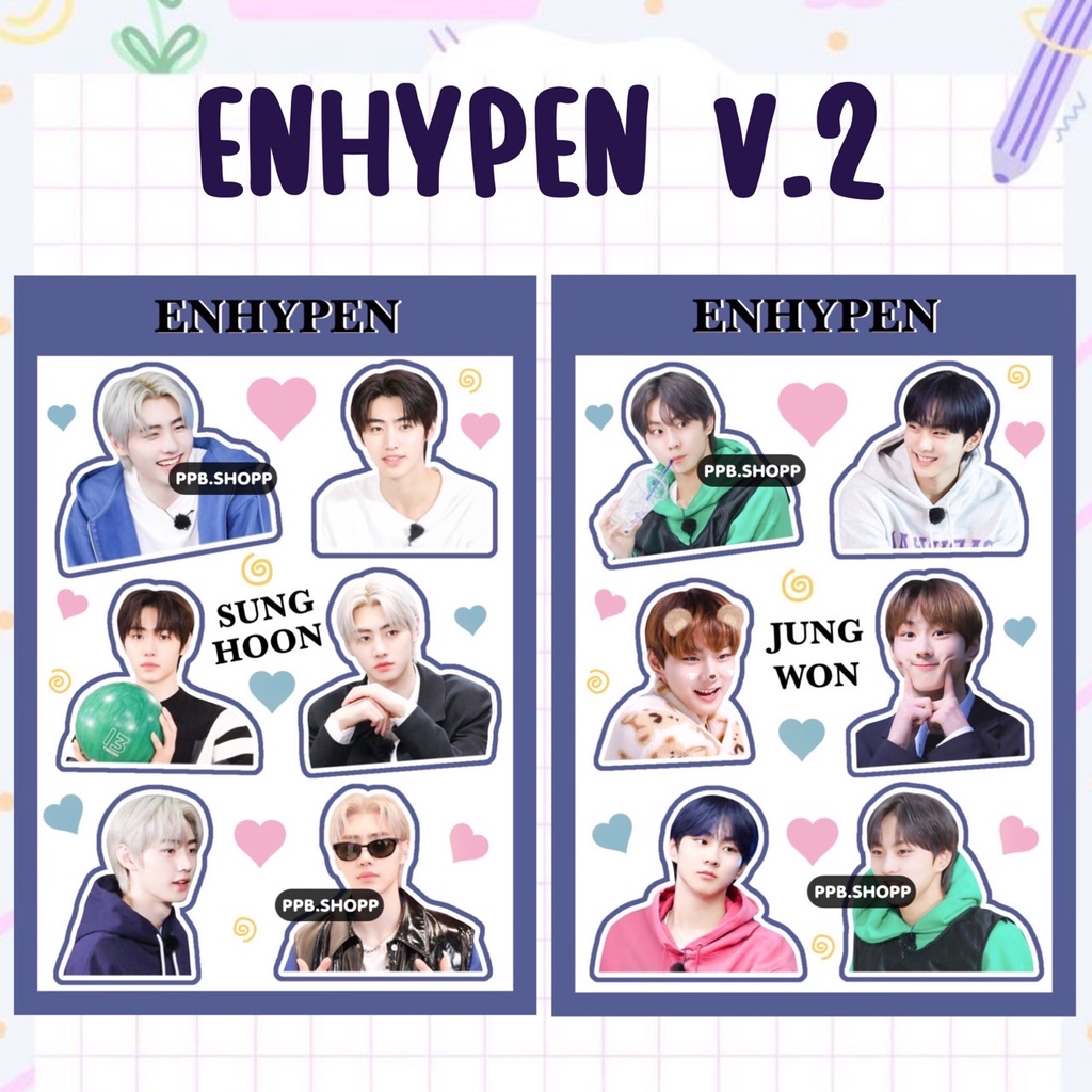 ENHYPEN V2 สติ๊กเกอร์ไม่ไดคัท อ่านก่อนกดสั่งค่ะ | Shopee Thailand