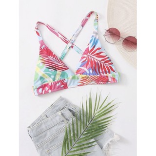 Size M-L New!! Romwe Top bikini Tropical พร้อมส่ง