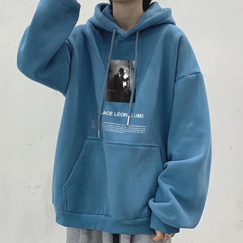ภาพสินค้าเสื้อกันหนาว มีฮู้ด สไตล์เกาหลี สําหรับผู้ชาย 5 สี long sleeve hoodie จากร้าน yichen98715.th บน Shopee ภาพที่ 3