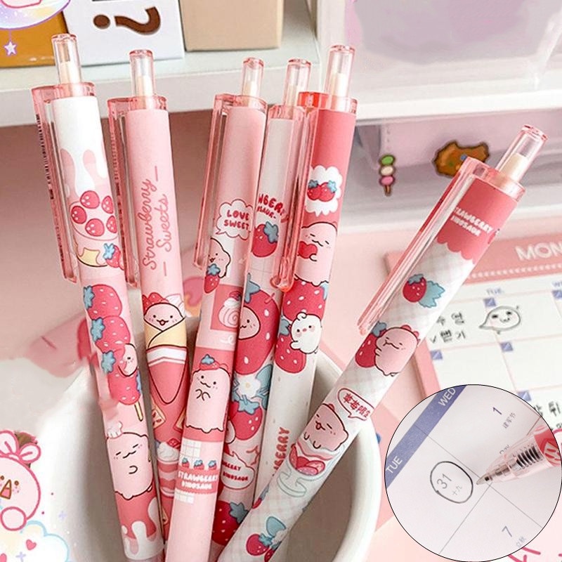ปากกาเจล-0-5-รูปไดโนเสาร์น้อยน่ารัก-สีชมพู-คุณภาพสูง-สําหรับนักเรียน-สํานักงาน