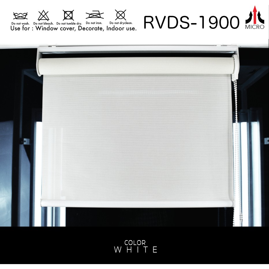 rvds1900-ม่านม้วน-ผ้า-sunscreen-สีขาว-สีขาว-กรองแสงมองทะลุ-95-และความร้อน-เนื้อผ้าป้องกันฝุ่นละออง-และความชื้น