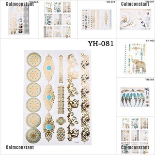 Calmconstant สติกเกอร์รอยสัก กันน้ํา สีทอง