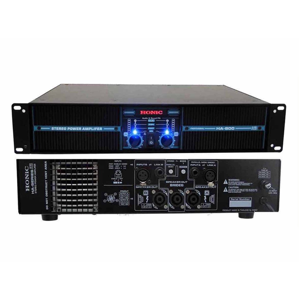 honic-รุ่น-ha-800-เพาเวอร์แอมป์-2ch-200w-x-2-ที่-8-bridge-mono-600w-ที่-8-สินค้าใหม่แกะกล่องทุกชิ้นรับรองของแท้100
