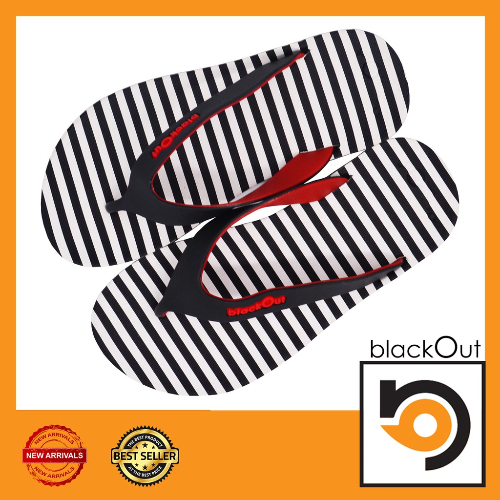 blackout-flipper-รองเท้าแตะ-รองเท้ายางกันลื่น-พื้นขวางเล็กดำขาว