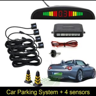 เซนเซอร์ถอยหลัง ระบบเรดาร์รถ Car Auto Radar detectors ที่จอดรถสำรองทางเรดาร์กลับ With 4 Sensors Reverse