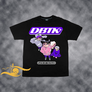 เสื้อคู่ - DBTK X วินเทจแรงบันดาลใจผ้าฝ้ายขนาดใหญ่ขนาดใหญ่เสื้อยืดหลวมสําหรับผู้ชายเสื้อยืดขนาดใหญ่