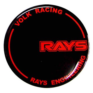 ราคาต่อ 2 ดวง 57mm. สติกเกอร์ RAYS Racing เรย์ สติกเกอร์เรซิน sticker rasin 57 mm. (5.7 cm.)