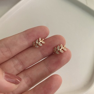 Electroplating ear bone clip Korean diamond-studded leaf ear clip personality all-match female earrings without pierced