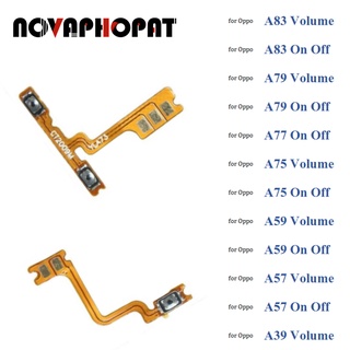 Novaphopat อะไหล่ปุ่มกดเปิดปิด ปิดเสียง สายแพ สําหรับ OPPO A37 A39 A57 A59 A75 A77 A79 A83