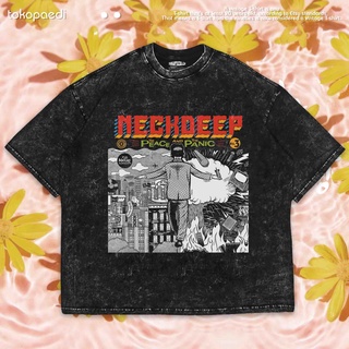 เสื้อยืดผ้าฝ้ายพิมพ์ลายขายดี เสื้อยืด โอเวอร์ไซซ์ "NECKDEEP" | เสื้อยืด ขนาดใหญ่ | เสื้อยืด พิมพ์ลายซักผ้า | หินล้าง | ว