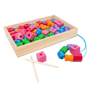 0488 ของเล่น, ของเล่นเสริมพัฒนาการ, ของเล่นเด็ก, ของเล่นไม้, ลูกปัดไม้ สารพัดทรงสี