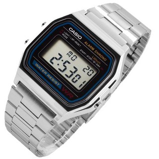 ภาพขนาดย่อของภาพหน้าปกสินค้าCasio Standard นาฬิกาข้อมือผู้ชาย สีเงิน สายสเตนเลส รุ่น A158Wa-1DF จากร้าน timeandtime บน Shopee
