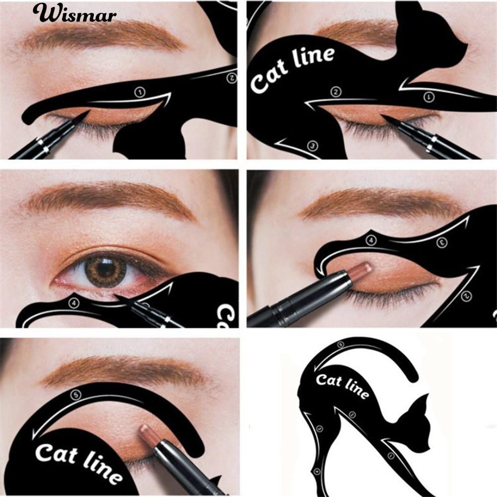 ภาพหน้าปกสินค้า1Pair Cat Eyeliner Guides เครื่องมือแต่งหน้าด่วนง่ายเครื่องมือแต่งหน้า Eye Liner Stencils Templates