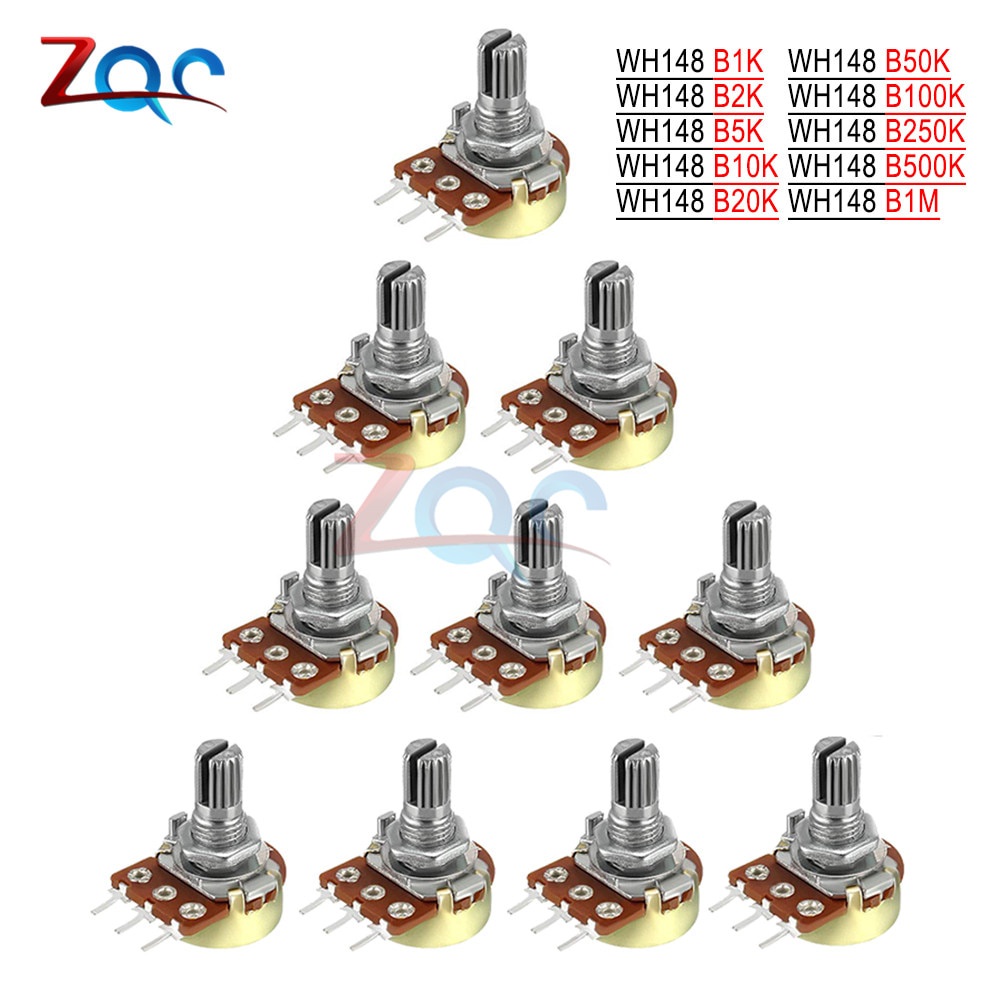 5PCS/Lot Potentiometer Resistor 1K 2K 5K 10K 20K 50K 100K 250K 500K 1MΩ ...