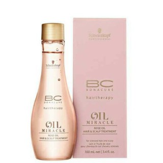 🌹Schwarzkopf BC Oil Miracle Rose Oil Hair & Scalp Treatment 100ml (กล่องชมพู กุหลาบ) ผมนุ่ม เงางาม เรียบลื่น ทรีทเมนท์