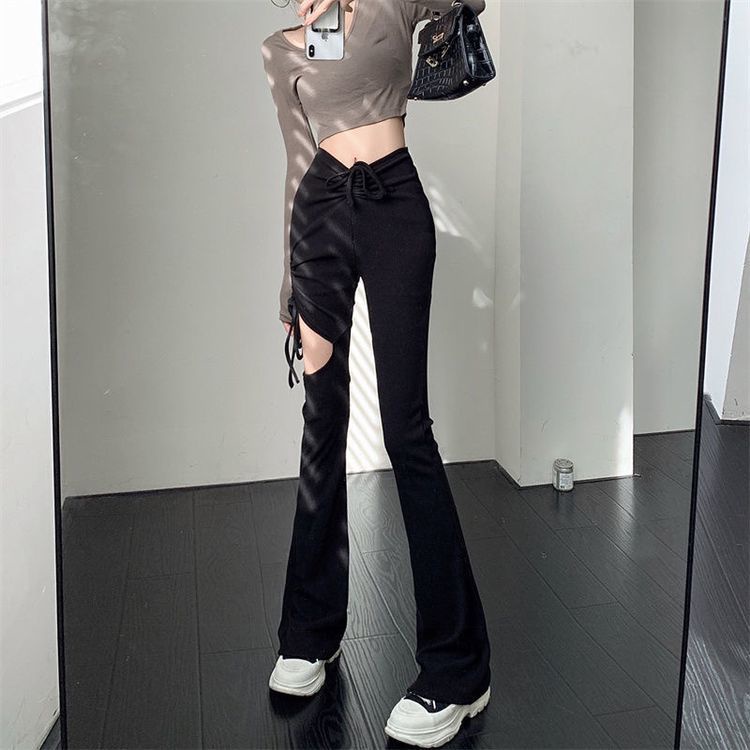 hot-sale-2022-new-casual-pants-womens-high-waist-slim-fit-slim-hollow-flared-pants-design-slipping-pants