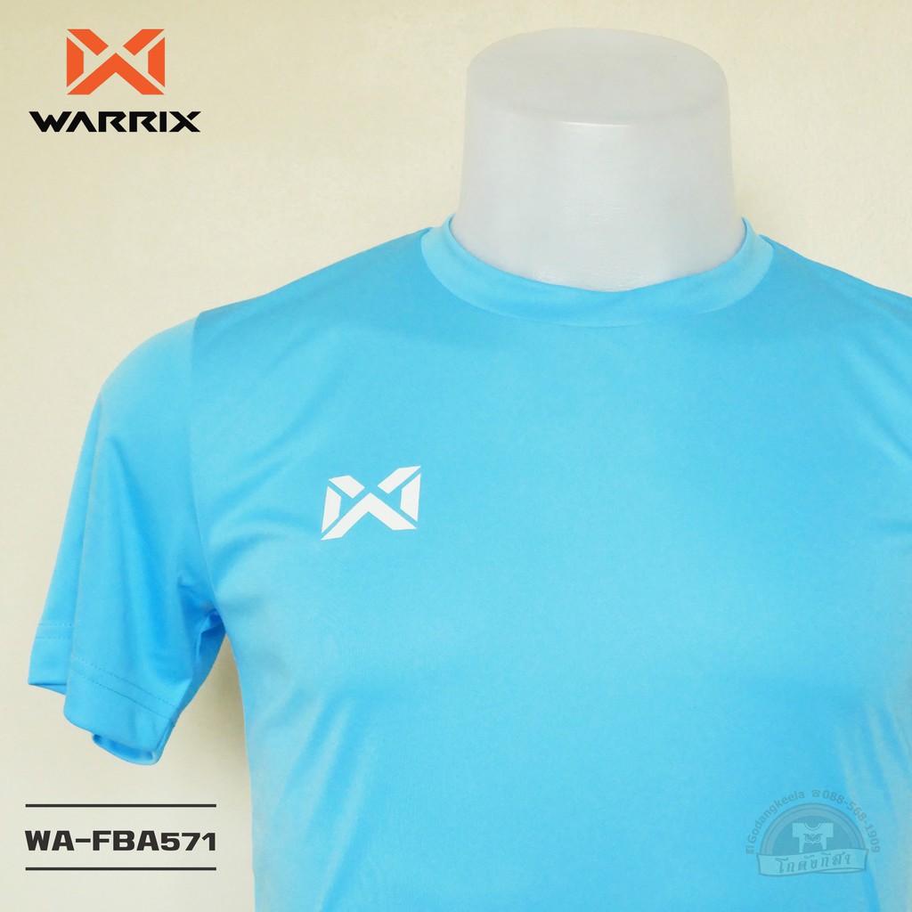 warrix-เสื้อกีฬาสีล้วน-เสื้อฟุตบอล-wa-fba571-สีฟ้า-ll-วาริกซ์-วอริกซ์-ของแท้-100