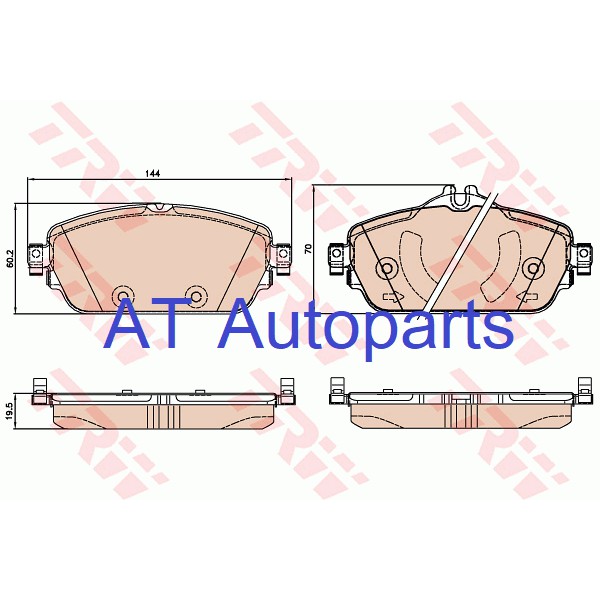 ผ้าเบรคชุดหน้า-benz-c-class-w205-c180-1-6l-2013-gdb2070-trw-ราคาขายต่อชุด