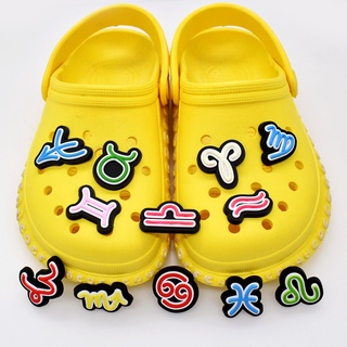 อุปกรณ์เสริม จี้การ์ตูนกลุ่มดาว สําหรับตกแต่งรองเท้า Crocs Gemini Zodiac Jibits Charm Constellation Crocs Jibbits