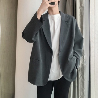 ภาพหน้าปกสินค้าHeyou📸Hot sale🔴ชุดสูทลำลองผู้ชายทรงหลวม เสื้อแจ็คเก็ตสีดำสไตล์เกาหลี เสื้อสูทตัวเล็กหล่อๆ ที่เกี่ยวข้อง