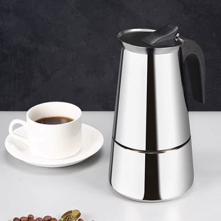 B_neptune325 เครื่องทำกาแฟเตาตั้งพื้นแบบดริป ความจุขนาดใหญ่ Moka สแตนเลสสำหรับบ้าน