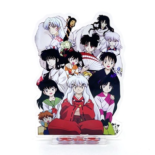 โมเดลฟิกเกอร์อะคริลิค รูปการ์ตูนอนิเมะ Inuyasha group Sesshoumaru Higurashi Kagome Kikyou Sango Miroku สําหรับตกแต่งเค้ก