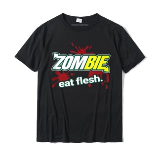เสื้อยืดลําลอง ผ้าฝ้าย แขนสั้น พิมพ์ลาย Zombie Eat Flesh Company สําหรับผู้ชาย