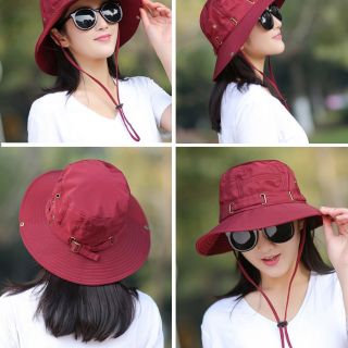 สินค้า หมวกบังแดดหมวกดวงอาทิตย์กลางแจ้งหมวกหญิงฤดูร้อนเกาหลีหมวกฤดูร้อนพับหมวกชาวประมงปีนเขา